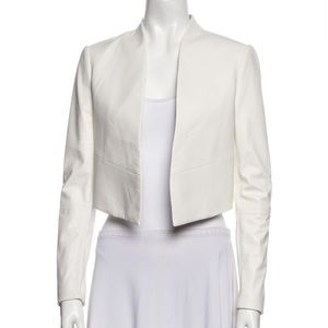 Alice & Olivia White Lamb Leather Jacket Bolero XS